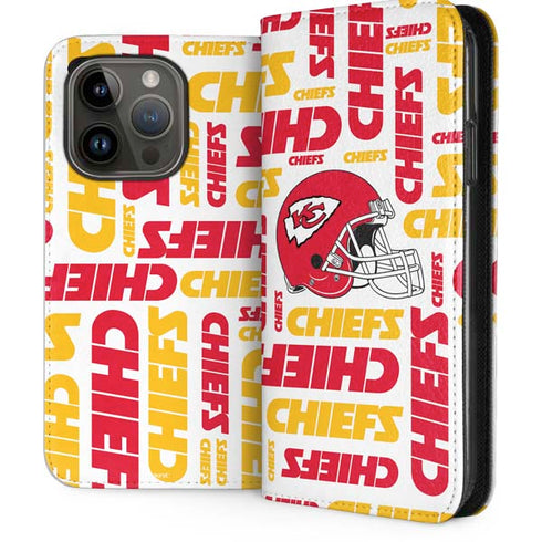 NFL Kansas City Chiefs White Blast iPhone 15 Pro Folio Case